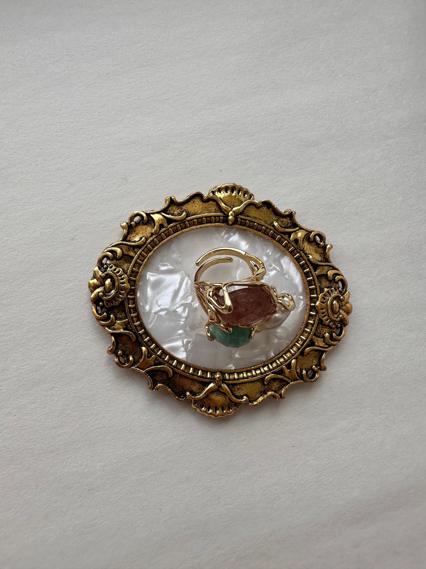 Boho-Chic Raw Trio Gemstone Ring