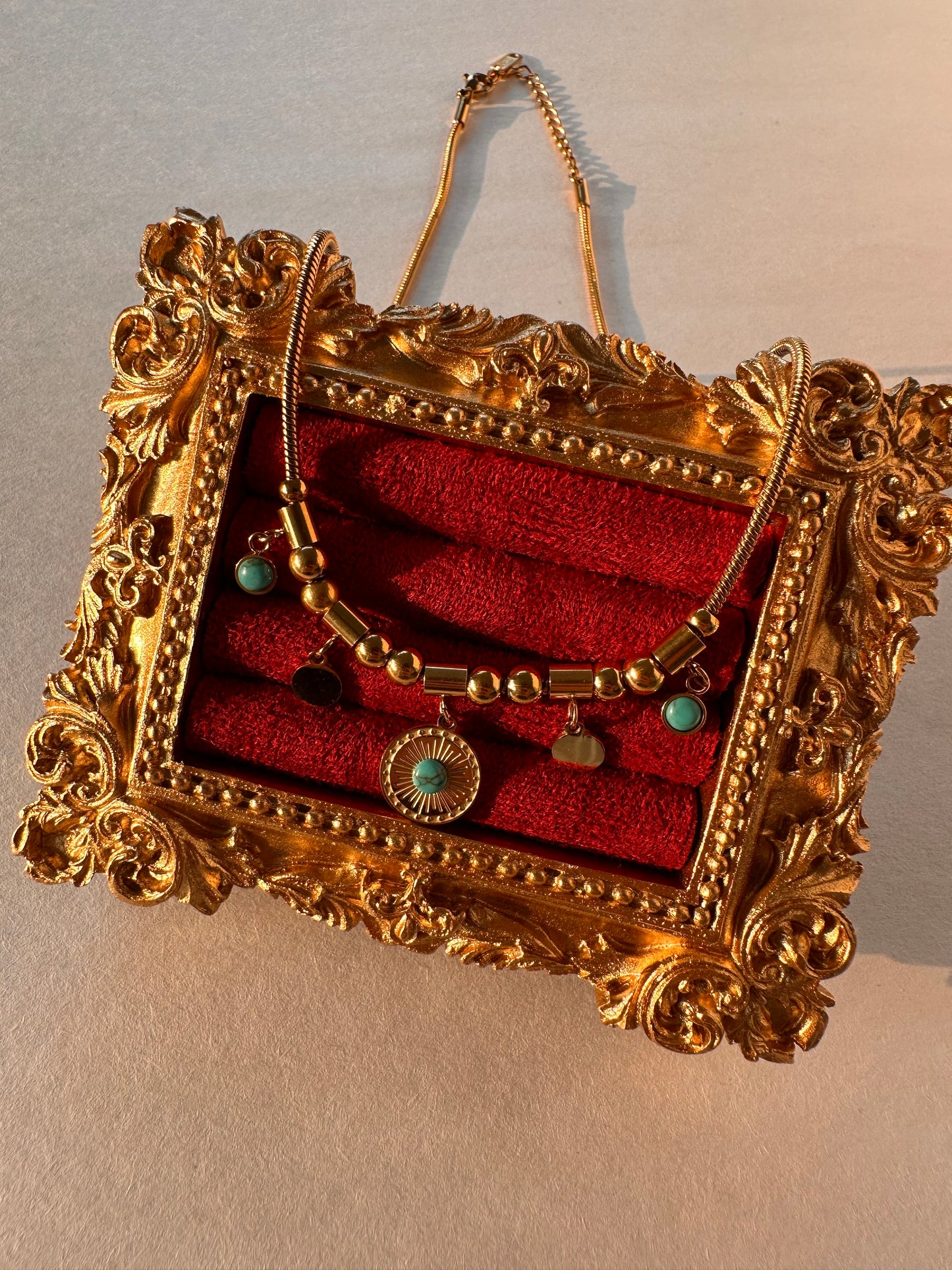 Pocahontas Boho Turquoise Charm Necklace