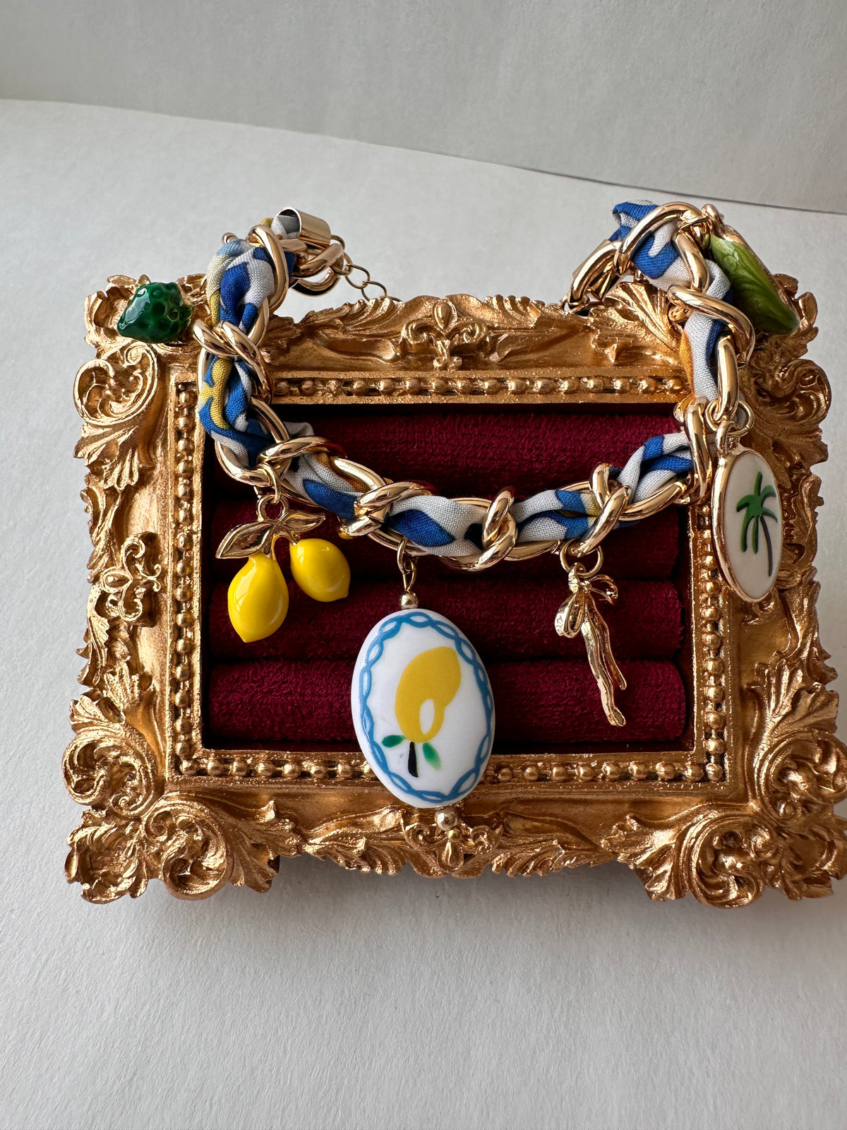 🍋 Italian Euro-Summer Ribbon Woven Charm Bracelet