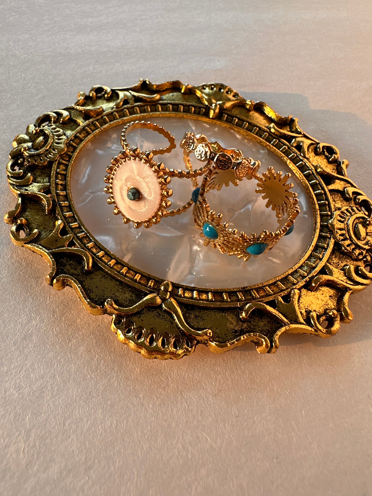 Boho-Chic Vintage Gold Ring Set