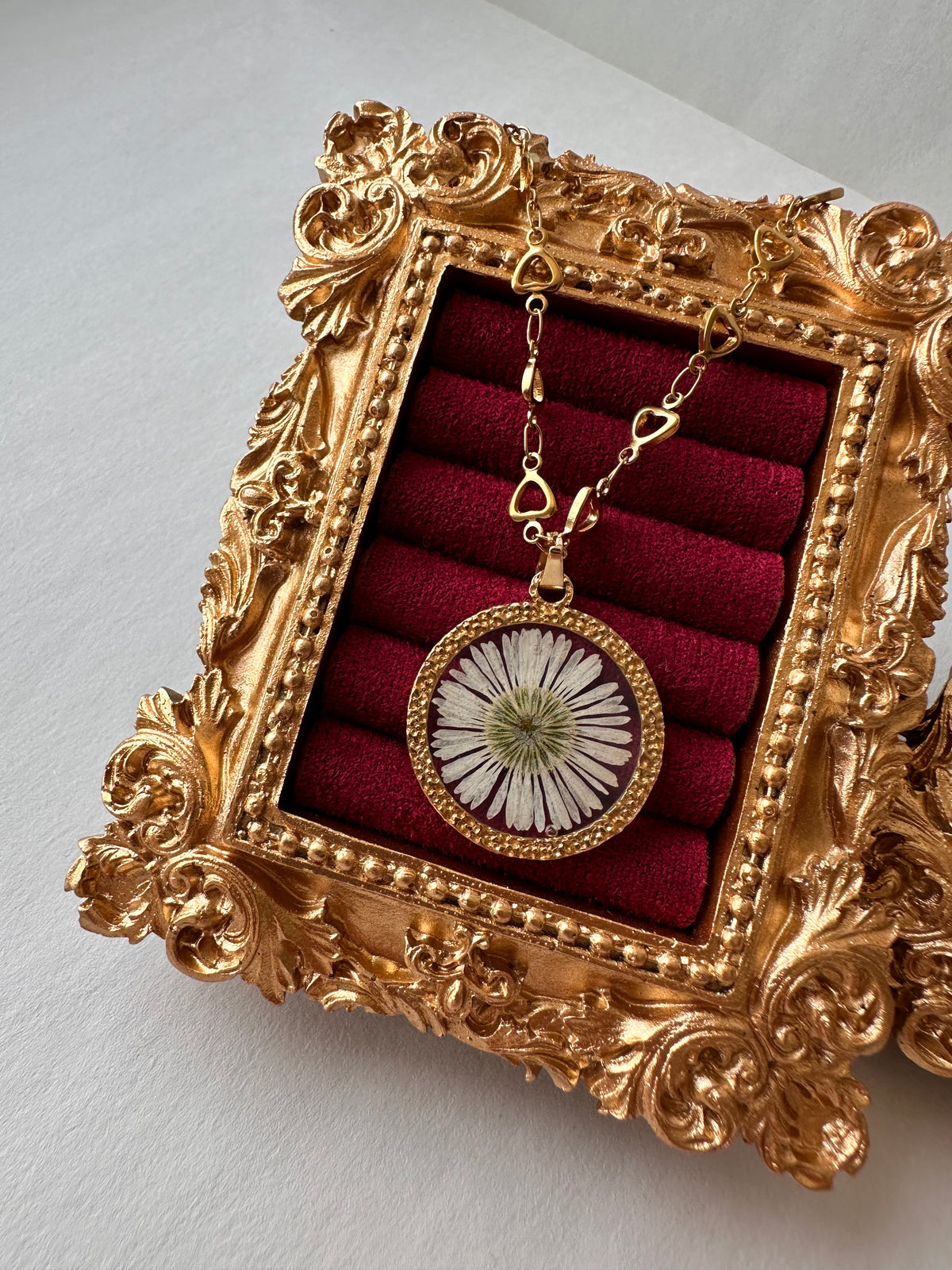 Enchanted Garden Pressed Daisy Necklace