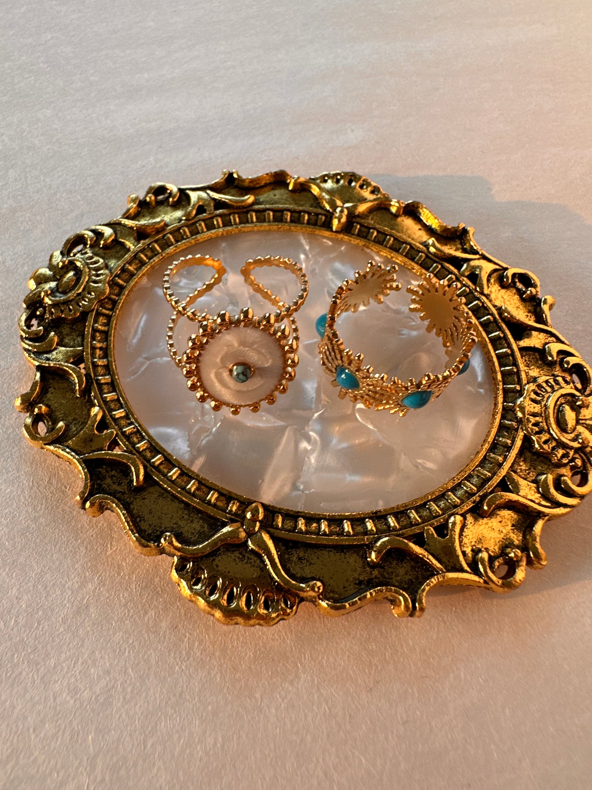 Boho-Chic Vintage Gold Ring Set