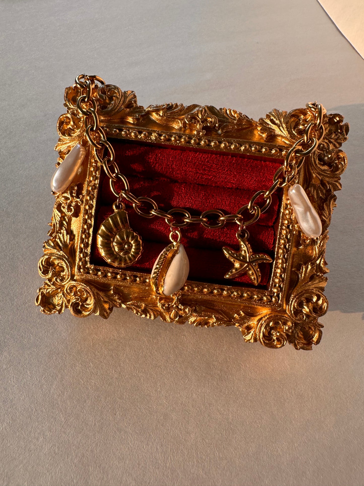 The Little Mermaid Baroque Pearl Charm Bracelet