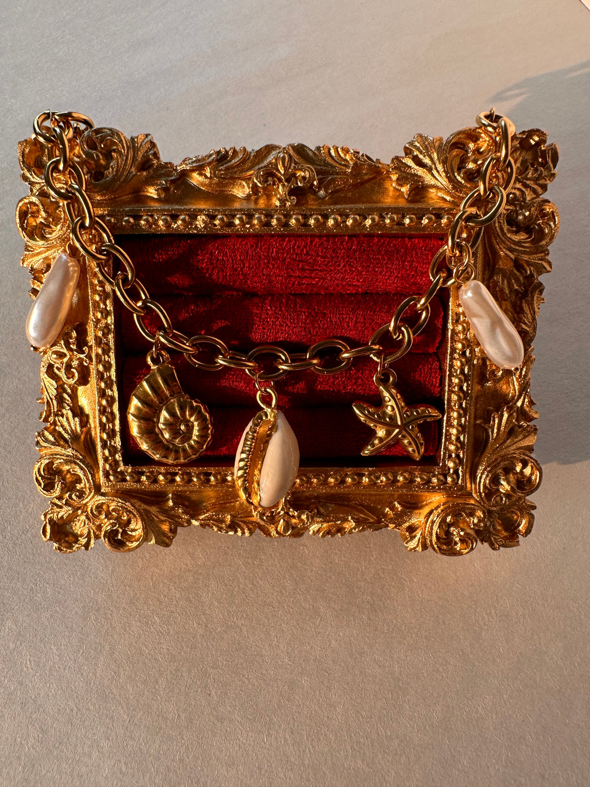 The Little Mermaid Baroque Pearl Charm Bracelet