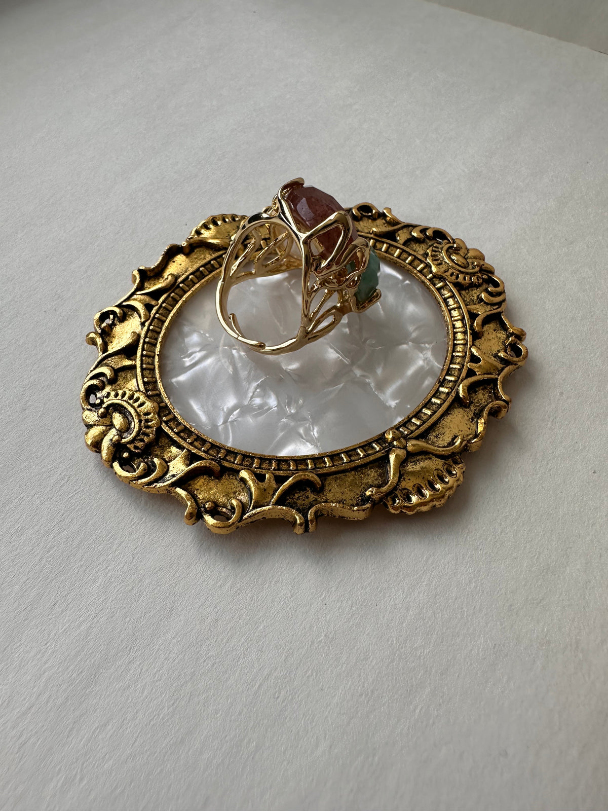 Boho-Chic Raw Trio Gemstone Ring