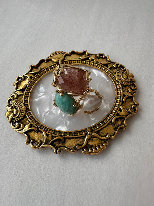 Boho-Chic Raw Trio Gemstone Ring