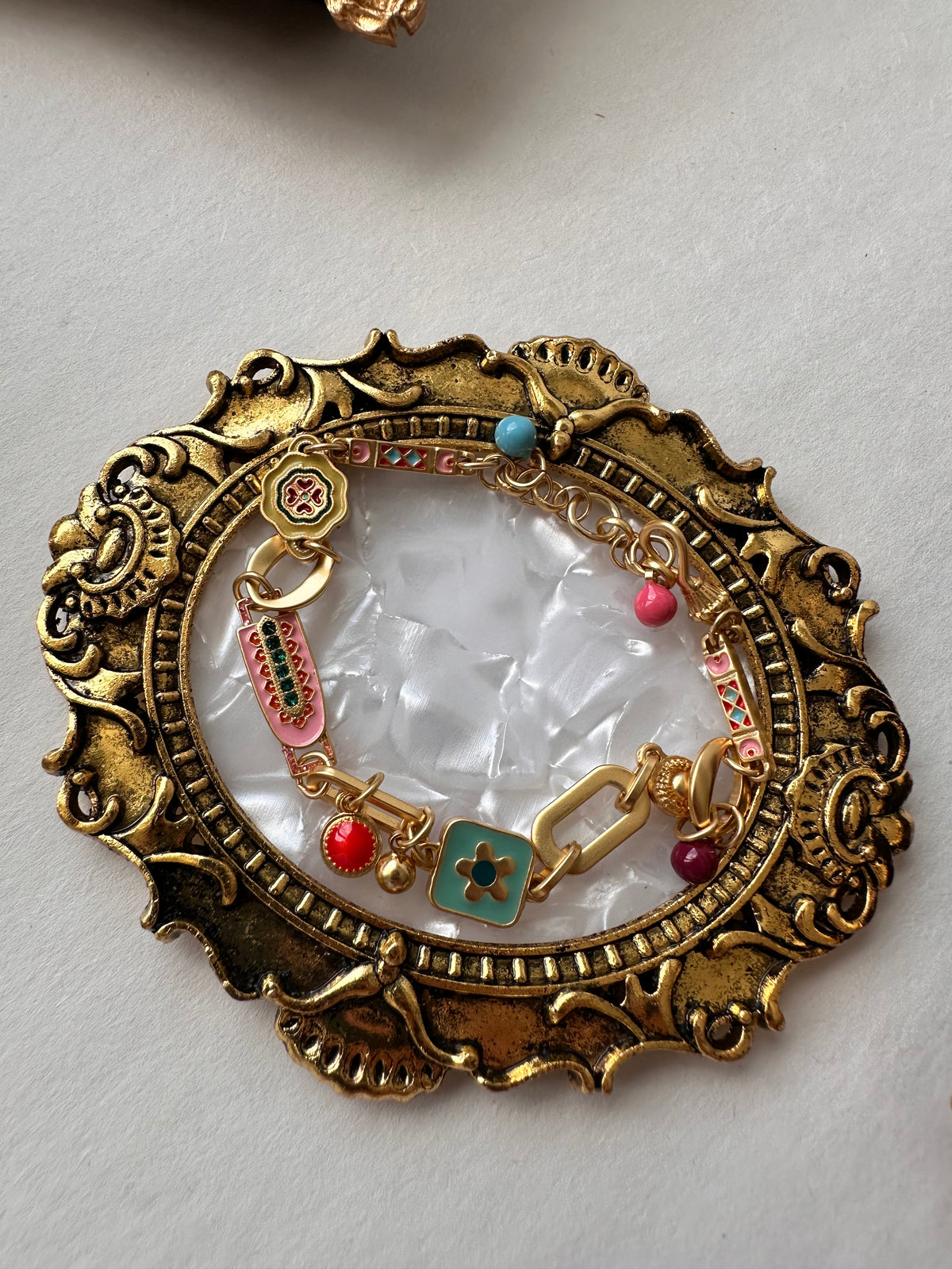 Mulan’s Imperial Blossom Mixed-Link Bracelet
