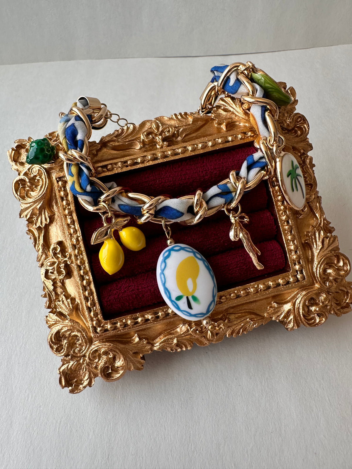 🍋 Italian Euro-Summer Ribbon Woven Charm Bracelet