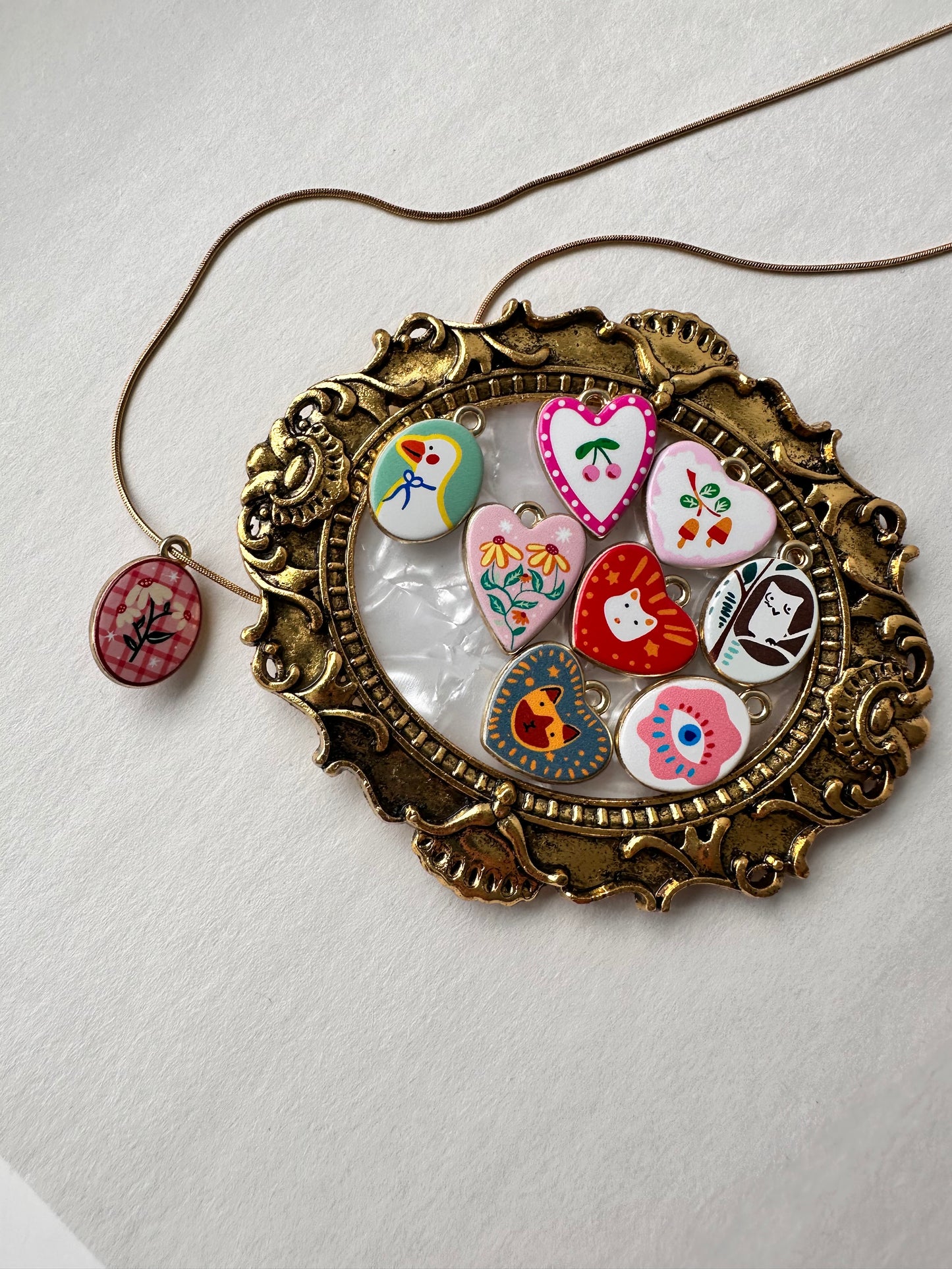 Custom Mix-and-Match Whimsical Enamel Charm Bar Necklace