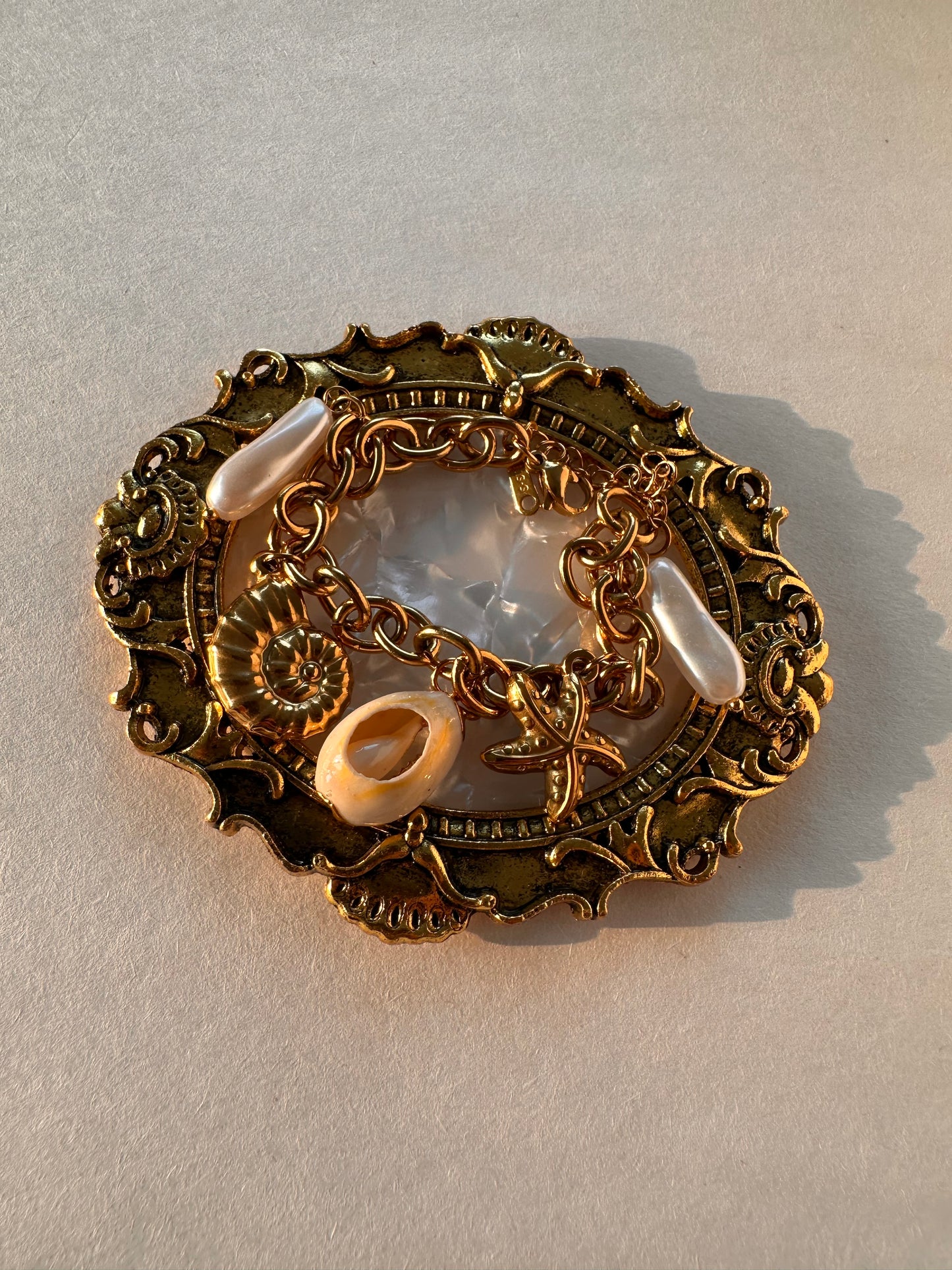 The Little Mermaid Baroque Pearl Charm Bracelet