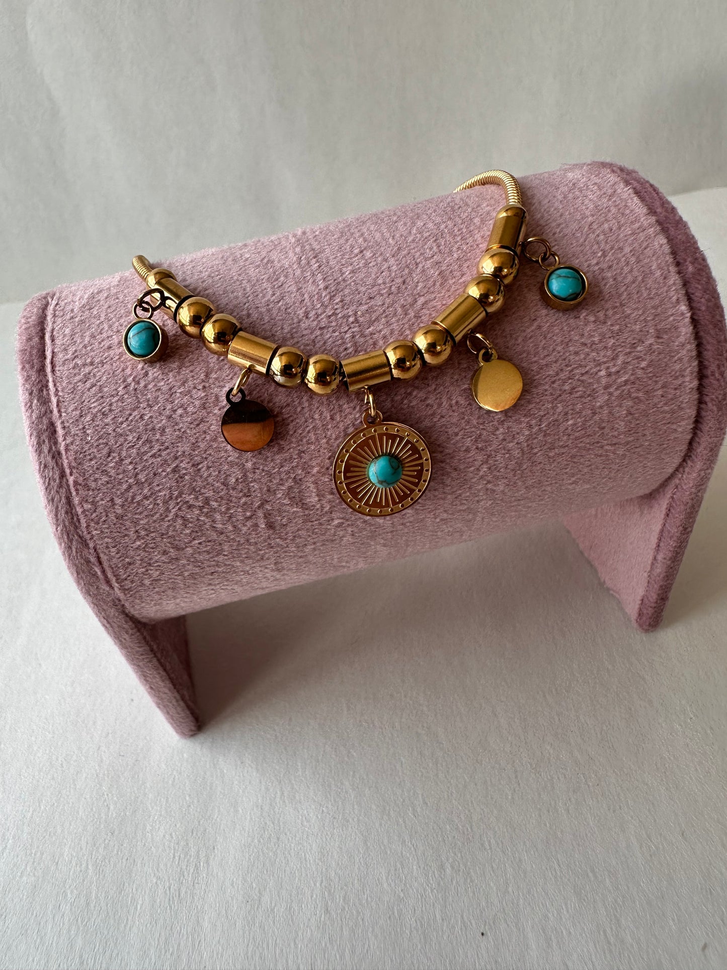 Pocahontas Boho Turquoise Charm Bracelet